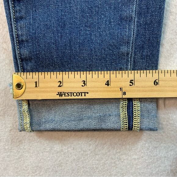 PILCRO by Anthropologie‎ Boyfriend Slim Cropped Jeans Raw Hem Cuffed READ - Picture 11 of 15